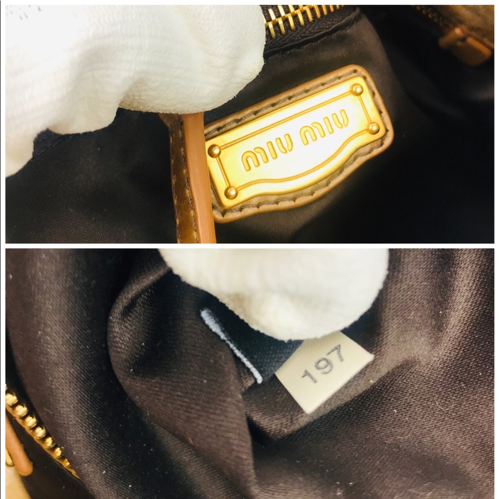Authentic Miu Miu Brown Soft Leather 2Way Shoulder - Picture 6 of 8